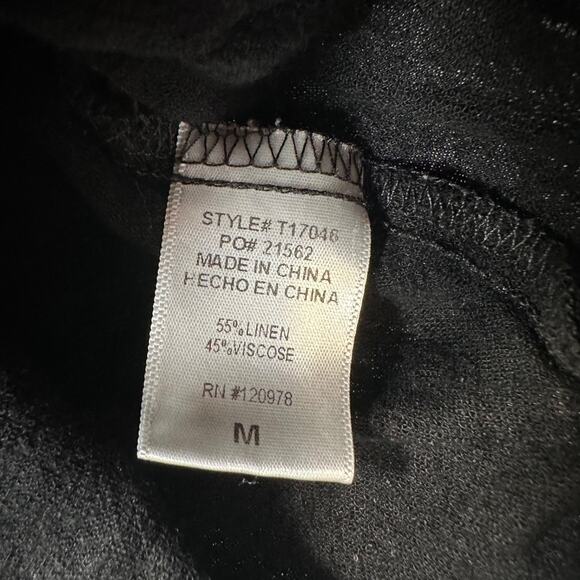 Entro Off Shoulder Cropped Peasant Blouse Women's Medium Black Pleated Ruffle - Picture 6 of 7